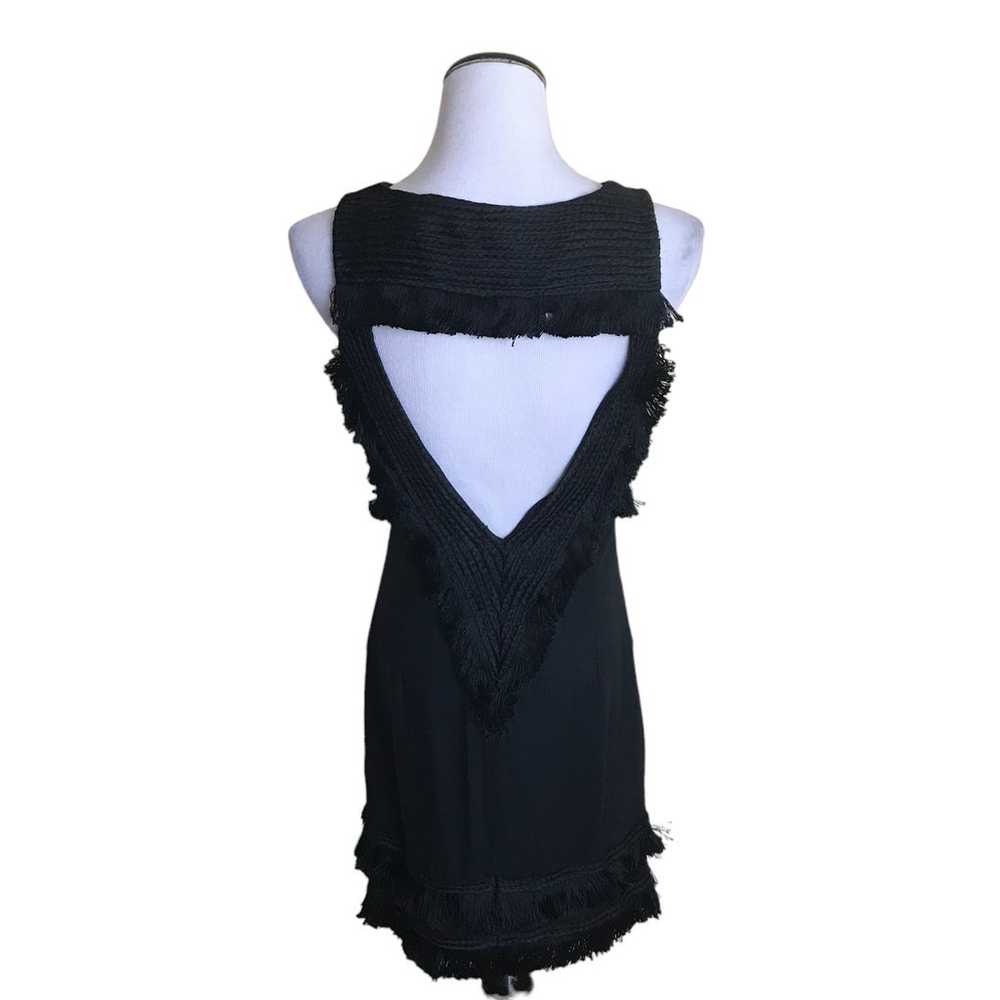 Mara Hoffman Open Back Black Mini Fringe Dress - image 9
