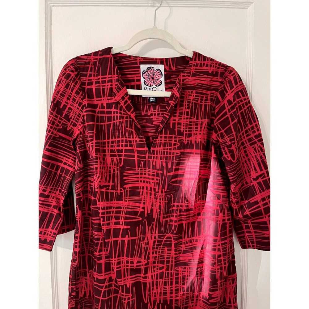 Womens Lesley Evers 100% Cotton 1/2 Sleeve Red Ge… - image 4