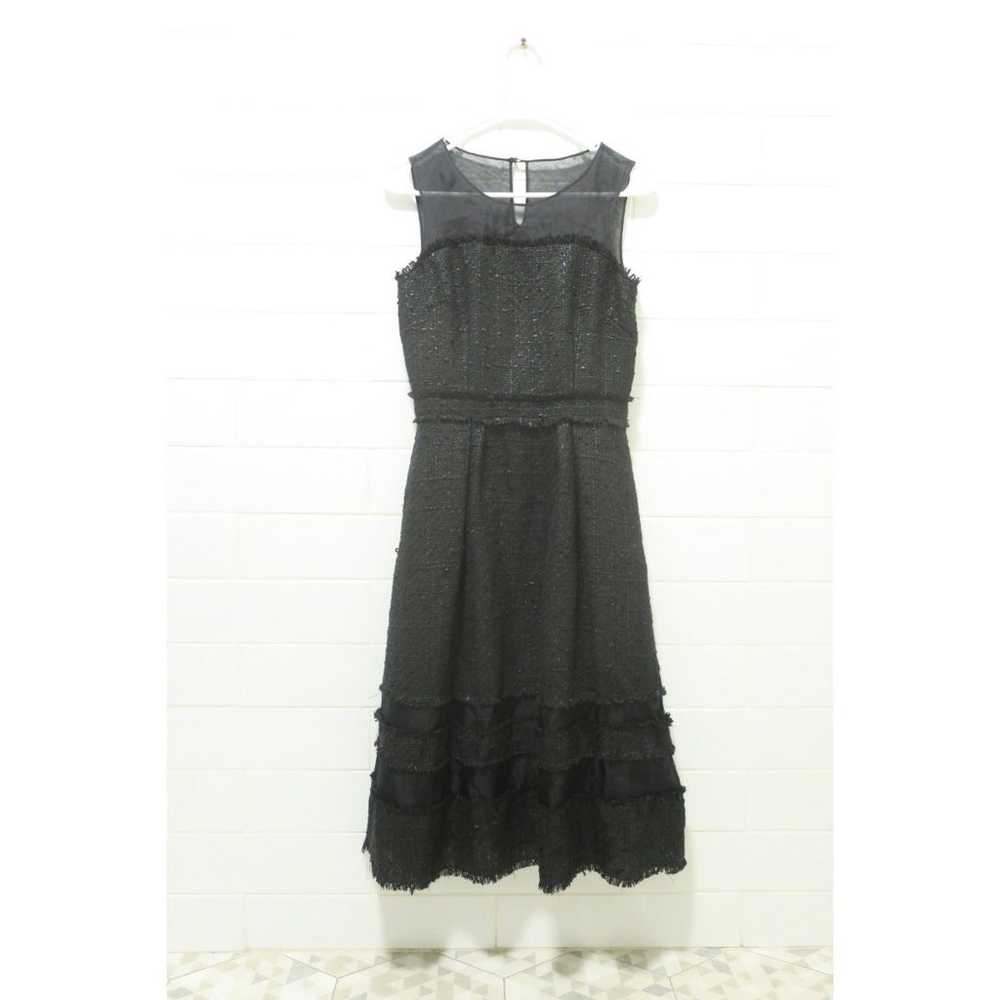 BADGLEY MISCHKA boucle silk black midi dress shee… - image 1