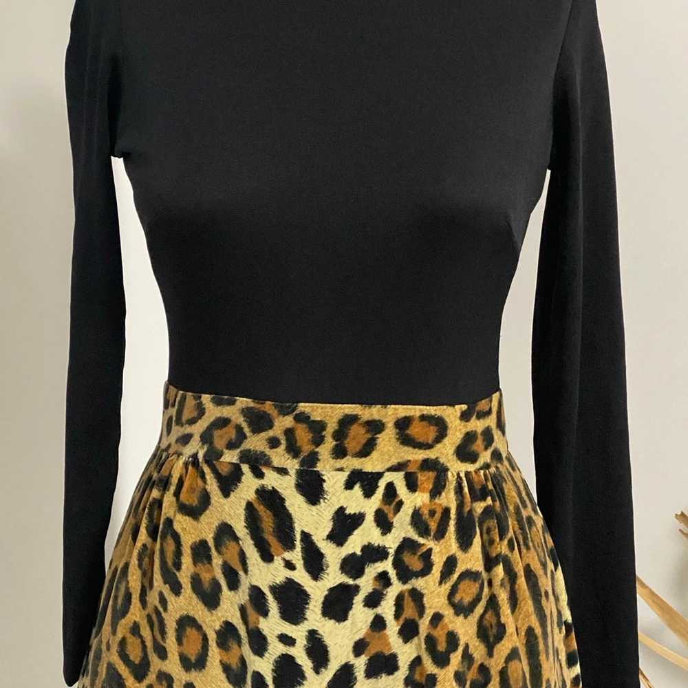 70’s Velvet Leopard Dress XS - image 2