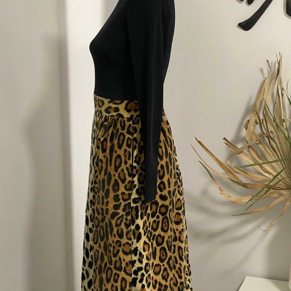 70’s Velvet Leopard Dress XS - image 4