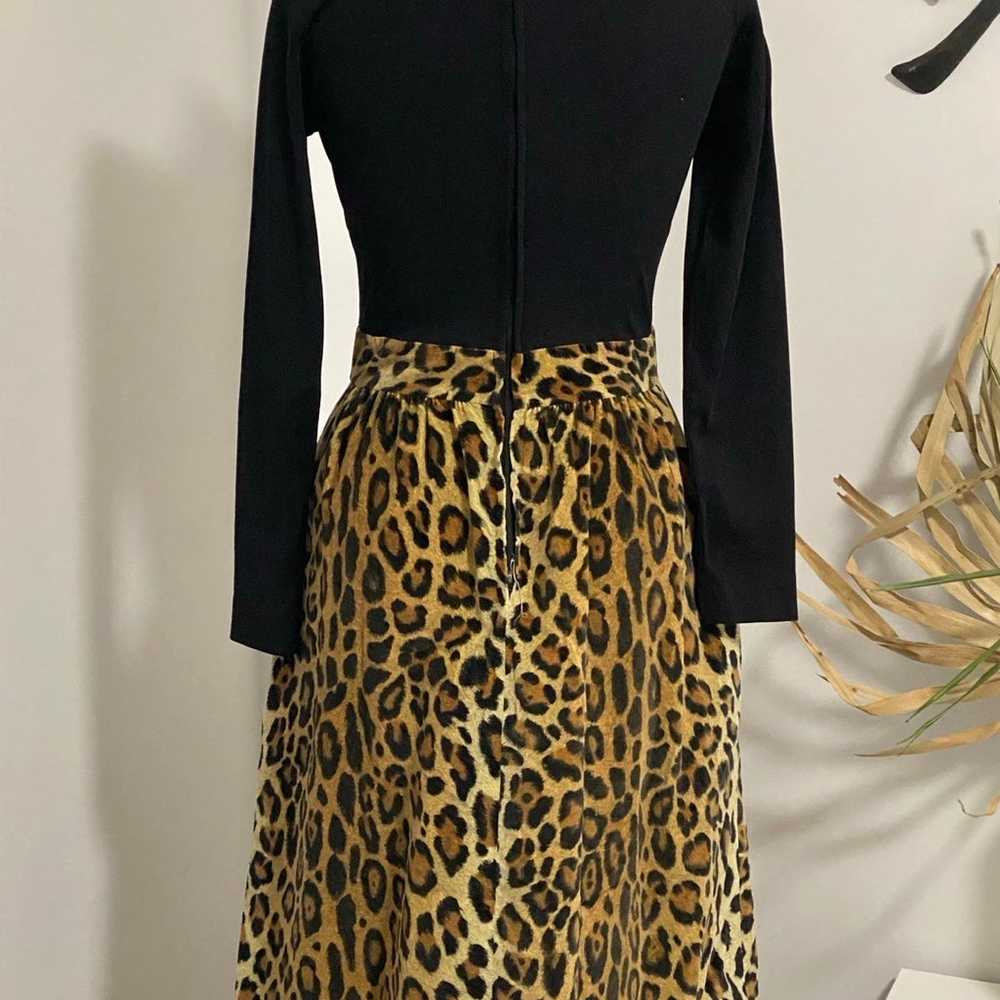 70’s Velvet Leopard Dress XS - image 5