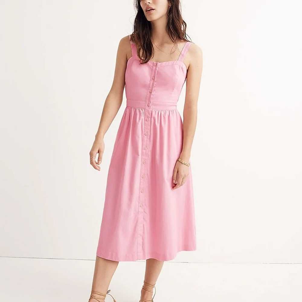 Madewell Pink Fleur Bow Tie Back Dress - image 3