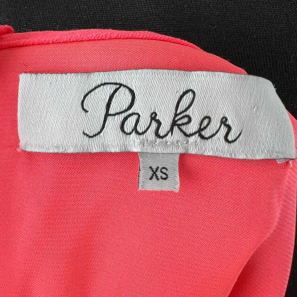 PARKER Neon Pink Satin Keyhole Neck Sleeveless Mi… - image 6