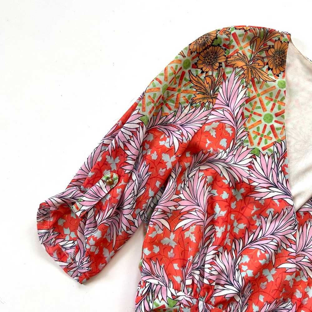 Gianni Bini Multicolor Floral Print Tie Waist Rom… - image 2