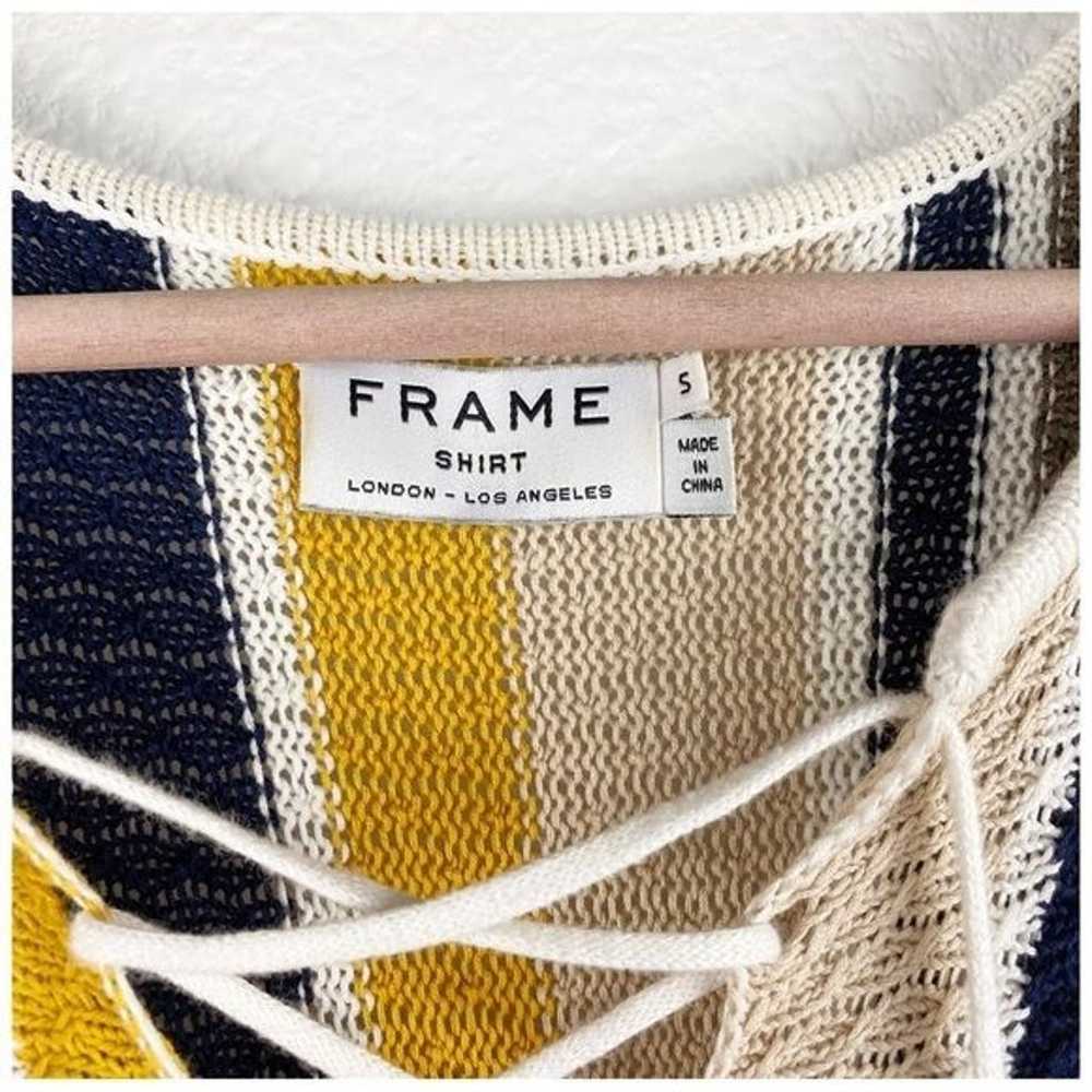 Frame Denim Le Lace Up Shirt Dress in Multi Strip… - image 5