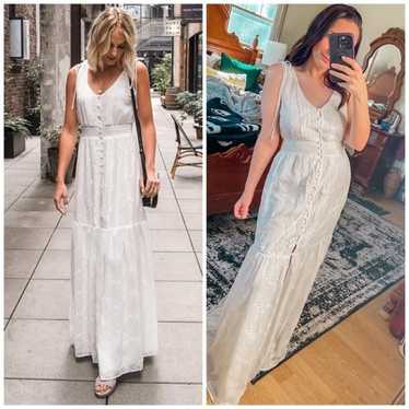 Lulus time well spent white lace maxi small