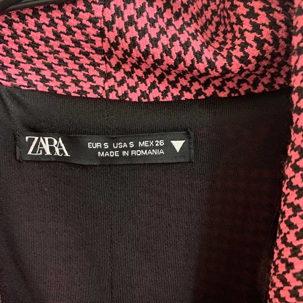 ZARA Houndstooth Mini Blazer Dress 8324/225, Neon… - image 3