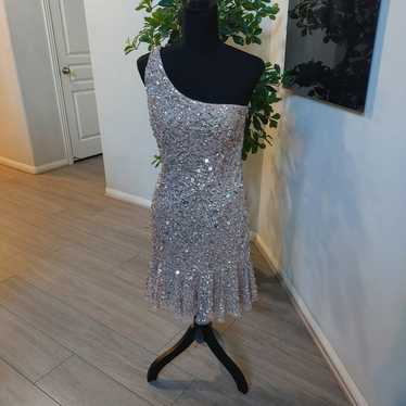 ADRIANNA PAPELL Sequin Mini Dress Size 6 - image 1