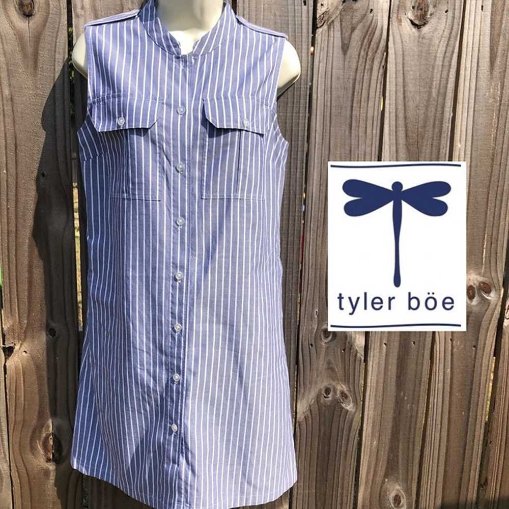 Tyler Boe NWOT Shirt Dress 6 Blue White Button Do… - image 1