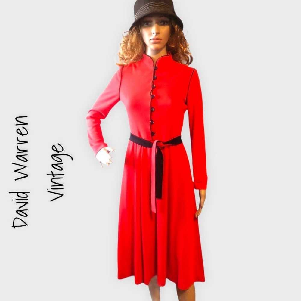 DAVID WARREN vintage 80’s orange dress. Size 6. - image 1