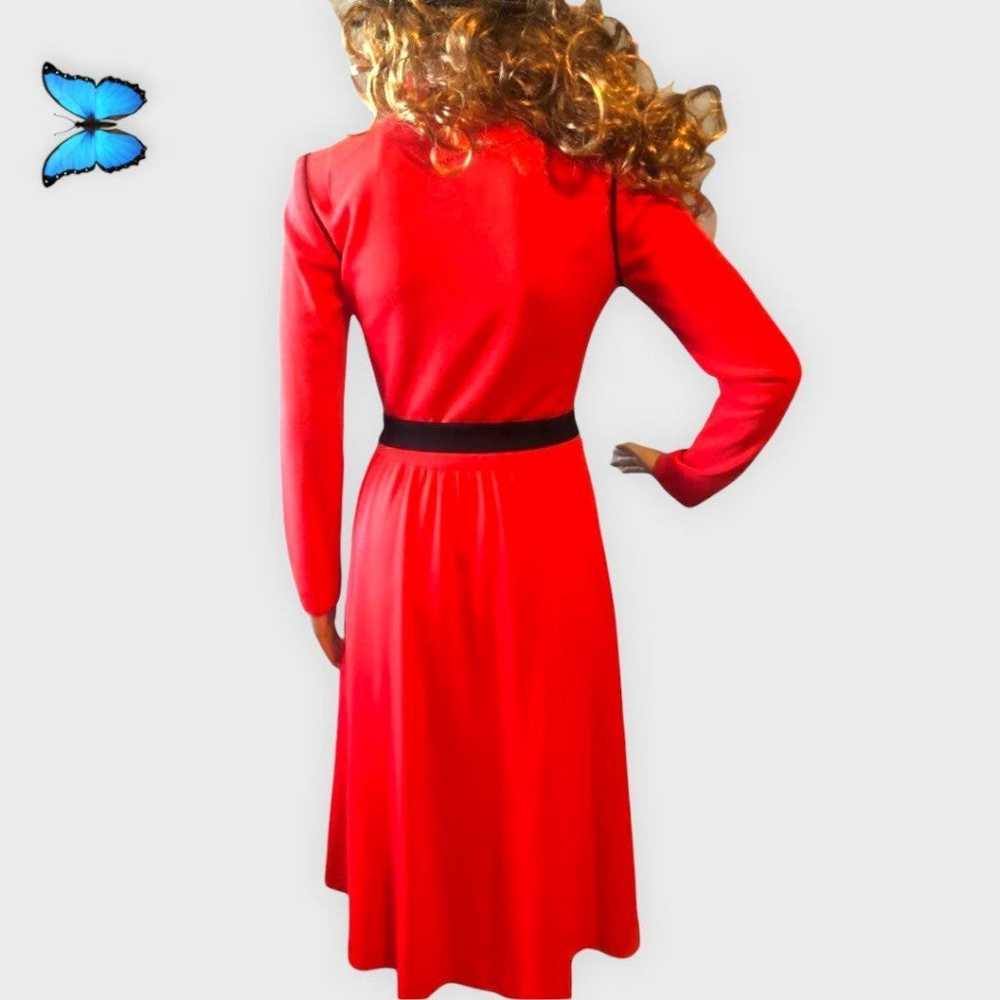 DAVID WARREN vintage 80’s orange dress. Size 6. - image 5