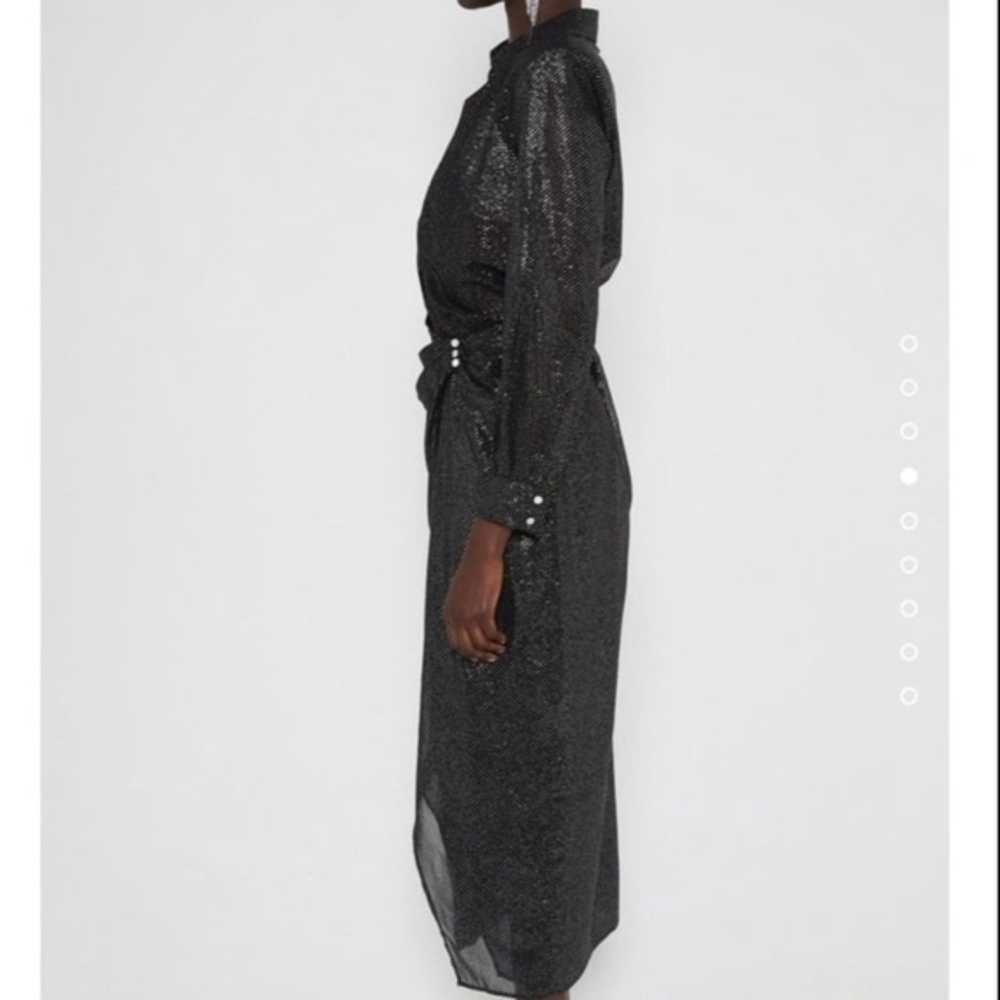 Zara Sheer Sparkly Midi Wrap Dress - image 12