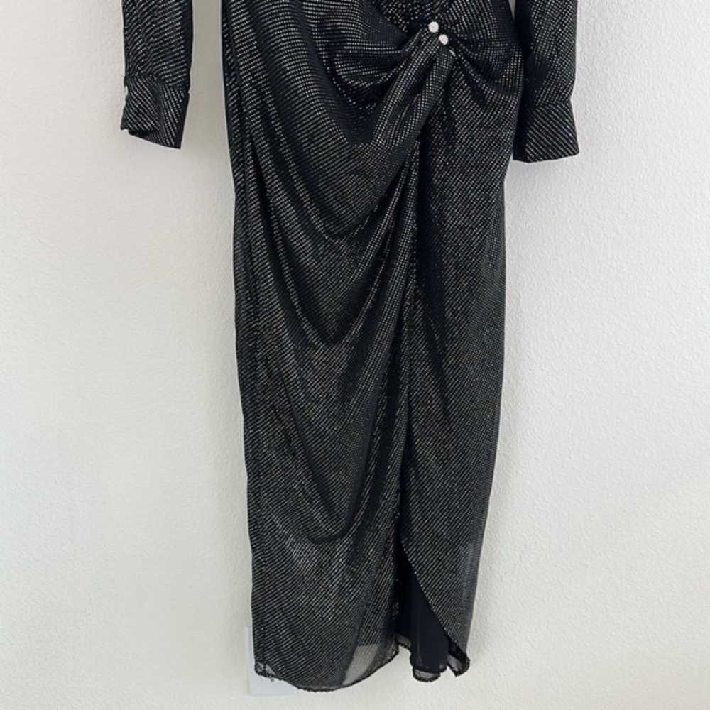 Zara Sheer Sparkly Midi Wrap Dress - image 6