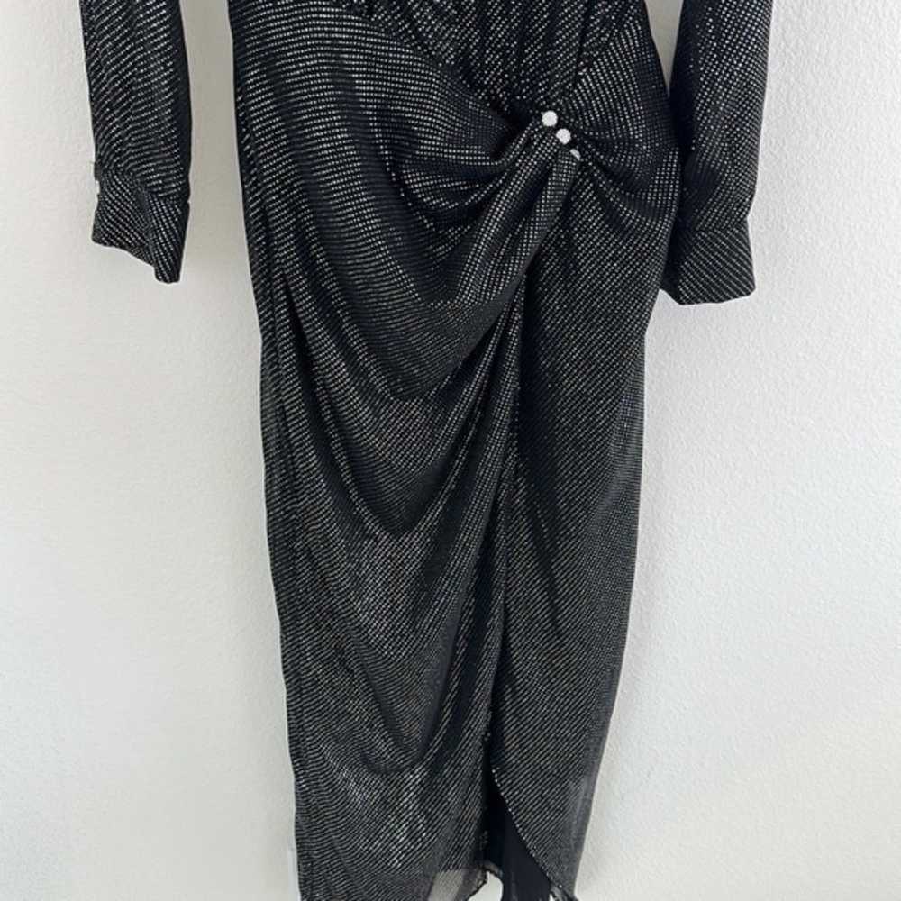 Zara Sheer Sparkly Midi Wrap Dress - image 7