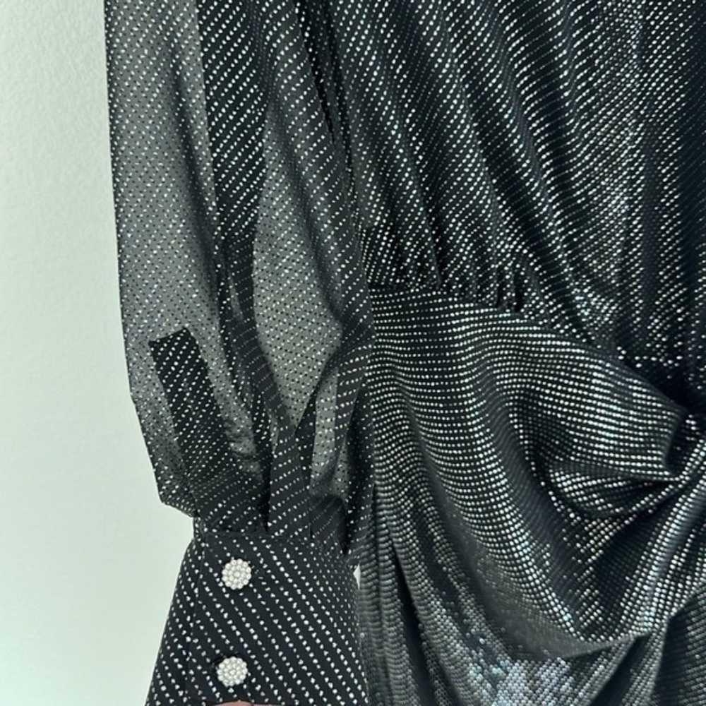 Zara Sheer Sparkly Midi Wrap Dress - image 8