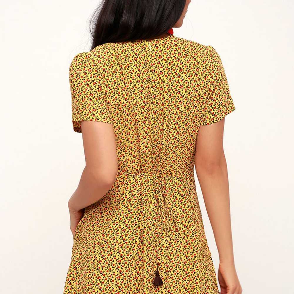 Pilou Yellow Floral Print Mini Dress - image 3