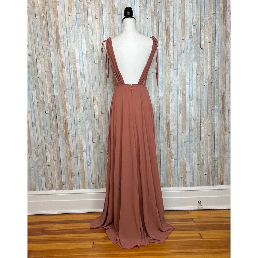 Lulus S Dusty Pink Flowy Maxi Dress Gown Deep V L… - image 6