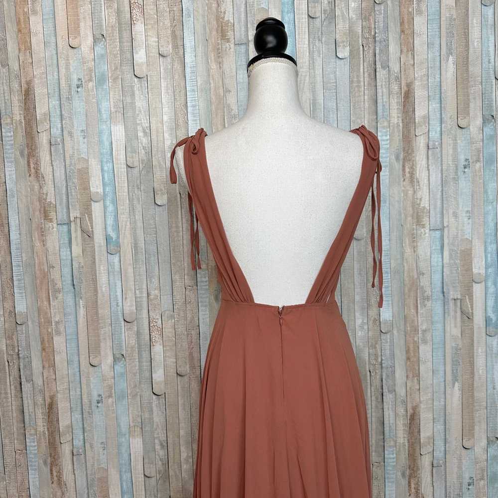 Lulus S Dusty Pink Flowy Maxi Dress Gown Deep V L… - image 7