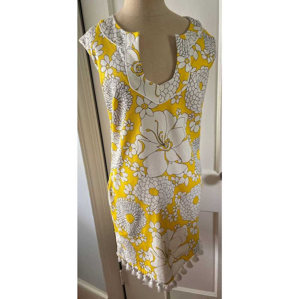 Trina Turk Bold white floral on yellow dress-Size… - image 1