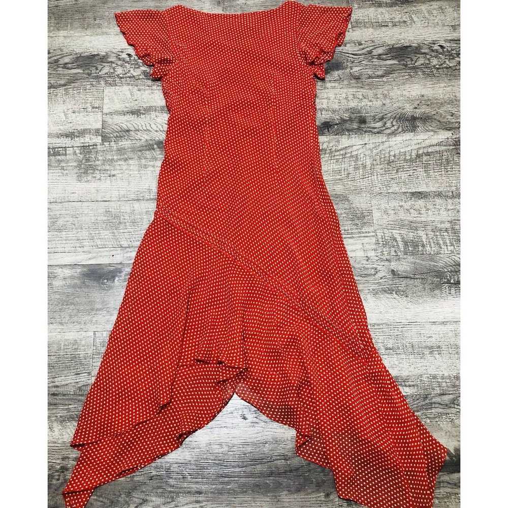 Adrianna Papell Silk Red Dress Sz 6 Chest 34” Pol… - image 5