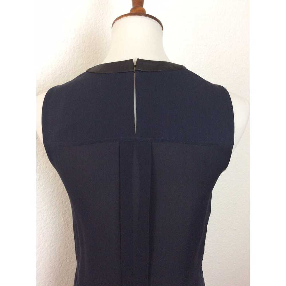 Vince Mini Dress Pleated Leather Trim Colorblock - image 9