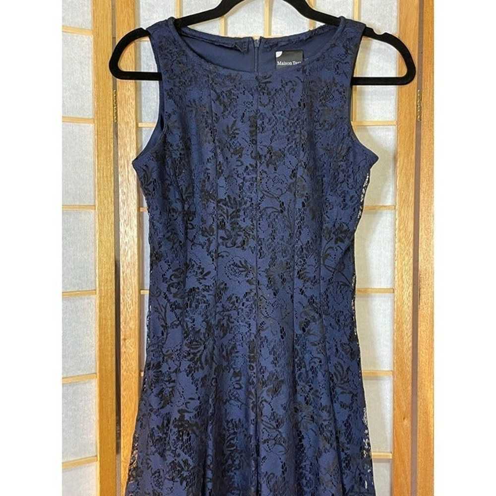 Maison Tara Sz 4 Blue Lace Dress - image 2