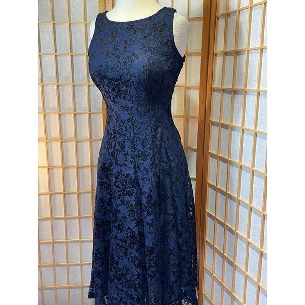 Maison Tara Sz 4 Blue Lace Dress - image 9