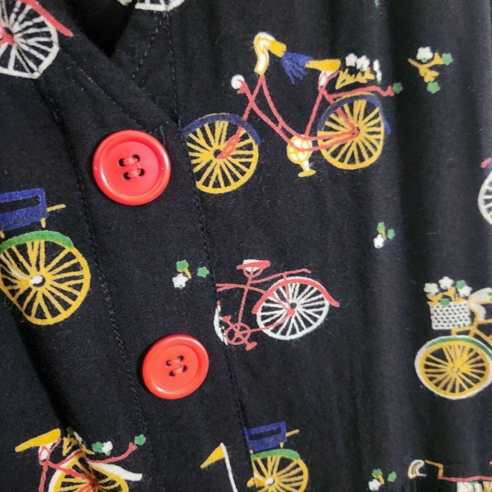 Zikger Black Novelty Bicycle Print Sleeveless Shi… - image 4