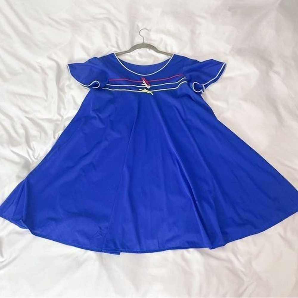 vintage 60’s mod primary color blue swing flowy b… - image 4