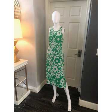 Anthropologie razor back green and white dress , … - image 1