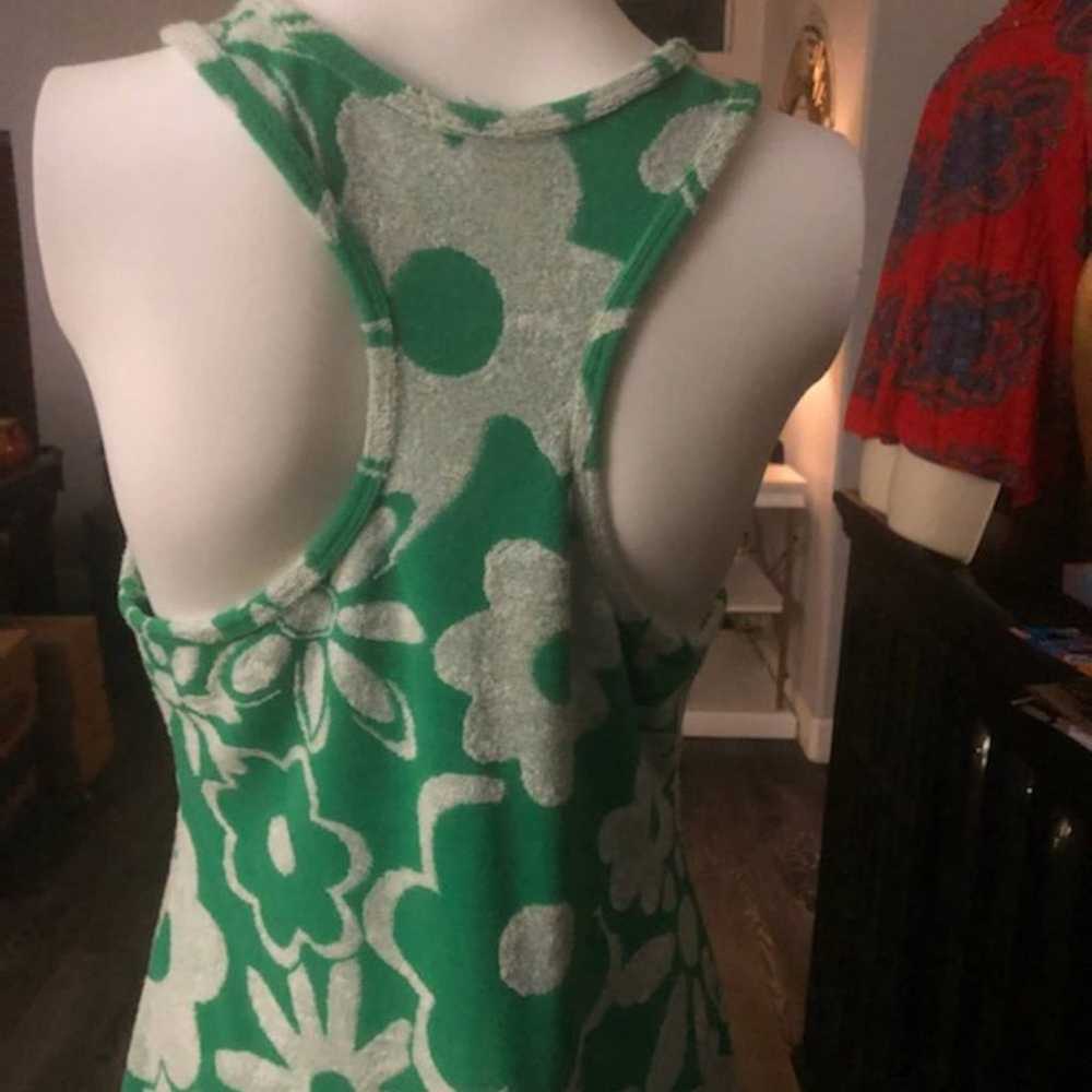 Anthropologie razor back green and white dress , … - image 2