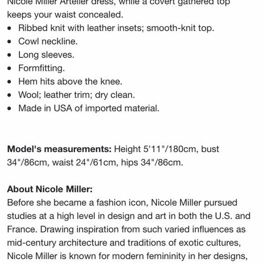 Nicole Miller | Leather-Paneled Ribbed-Knit Dress - image 7