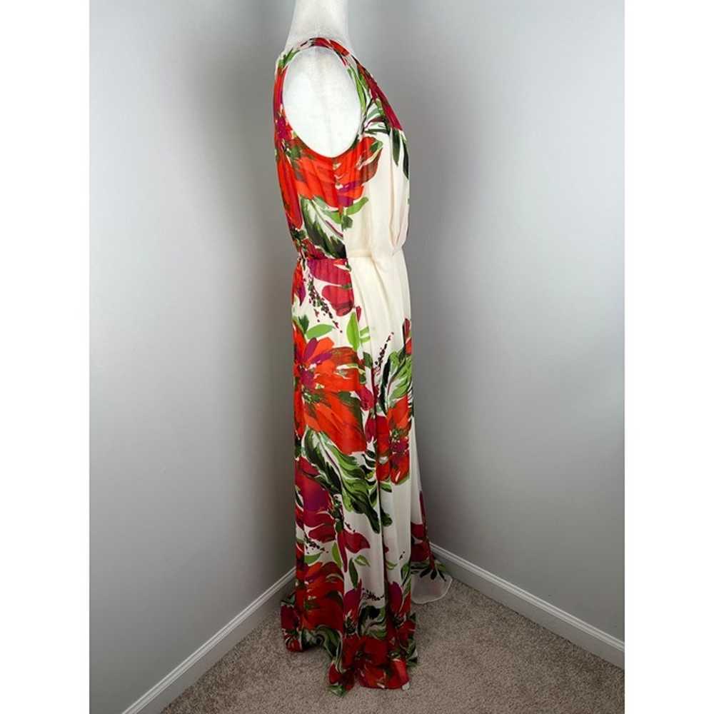 Eliza J Floral Blouson Sheer Maxi Dress Size 8 - image 2