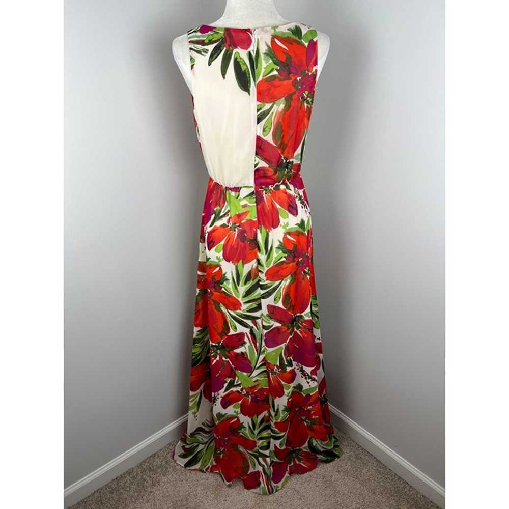 Eliza J Floral Blouson Sheer Maxi Dress Size 8 - image 3
