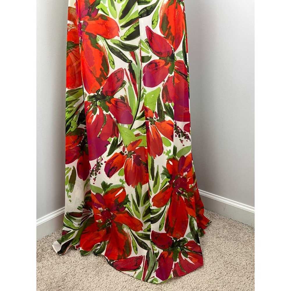 Eliza J Floral Blouson Sheer Maxi Dress Size 8 - image 5