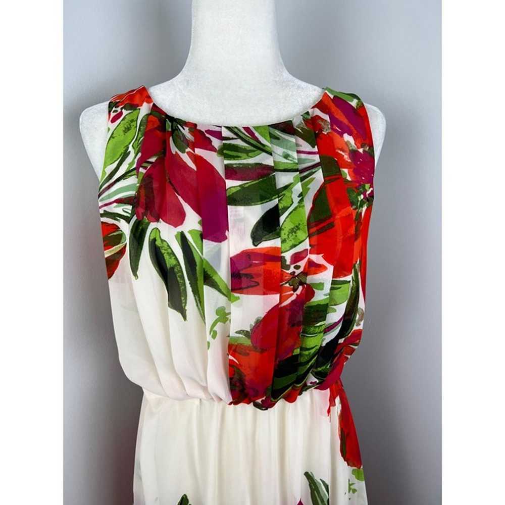 Eliza J Floral Blouson Sheer Maxi Dress Size 8 - image 6