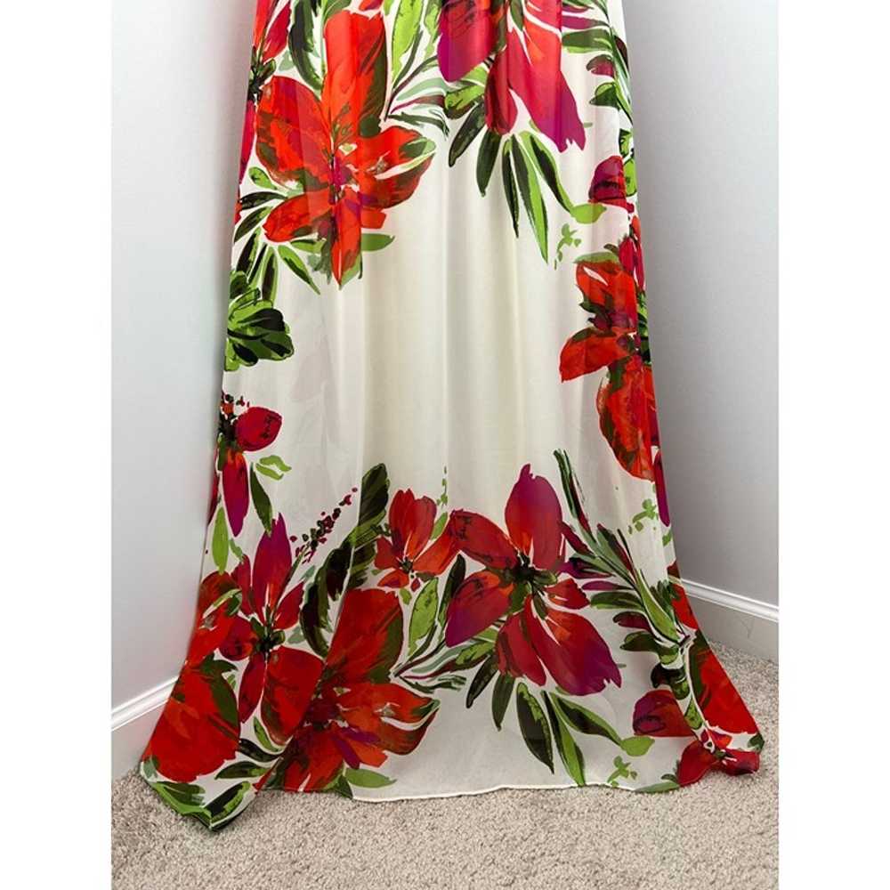 Eliza J Floral Blouson Sheer Maxi Dress Size 8 - image 7