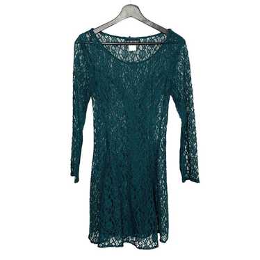 Vintage 90s Green Lace Long Sleeve Lace Up Back M… - image 1