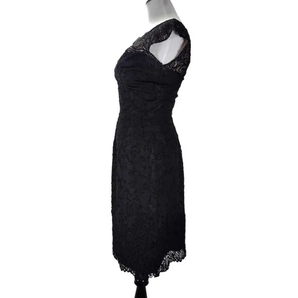 50s Wiggle Cocktail Dress Boat Neck Cap Sleeve - image 2