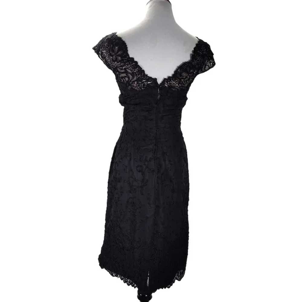 50s Wiggle Cocktail Dress Boat Neck Cap Sleeve - image 3
