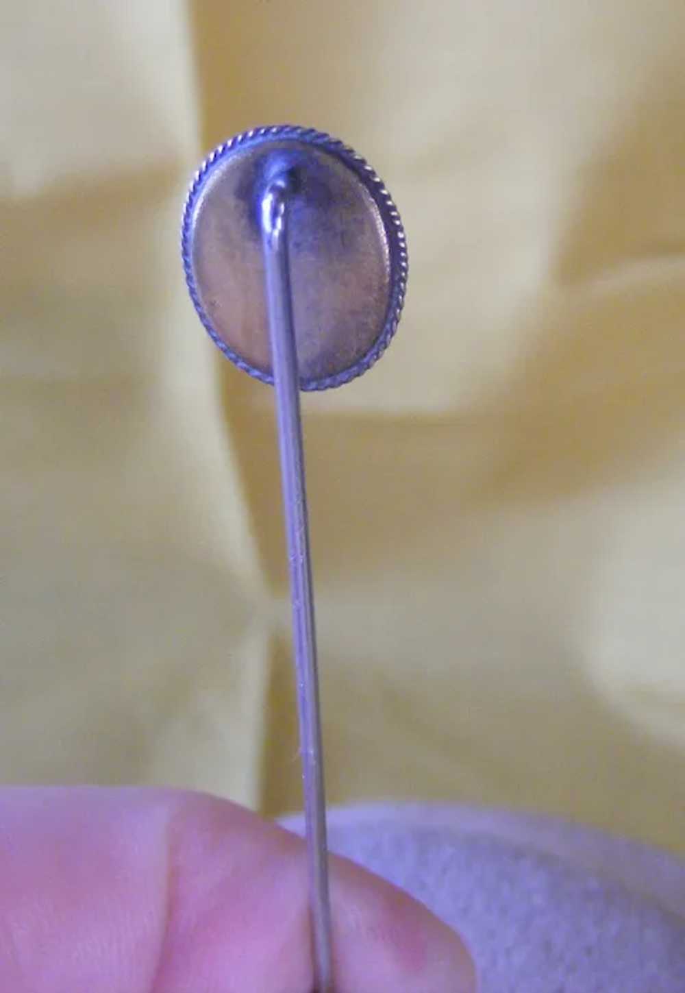 Edwardian Ascot - Stick Pin Glass Cameo Roman Sol… - image 4
