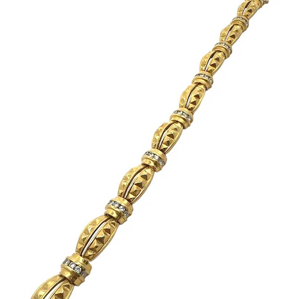18K Yellow Gold Diamond Bracelet - image 3