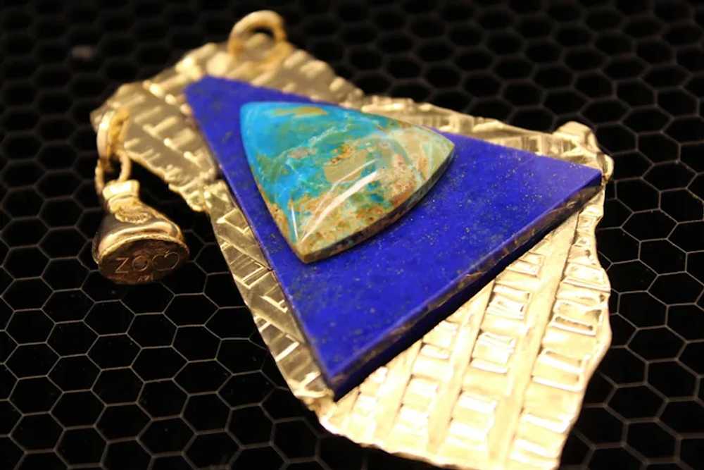 Kingman Turquoise Top Quality, Lapis Lazuli 14k Y… - image 7