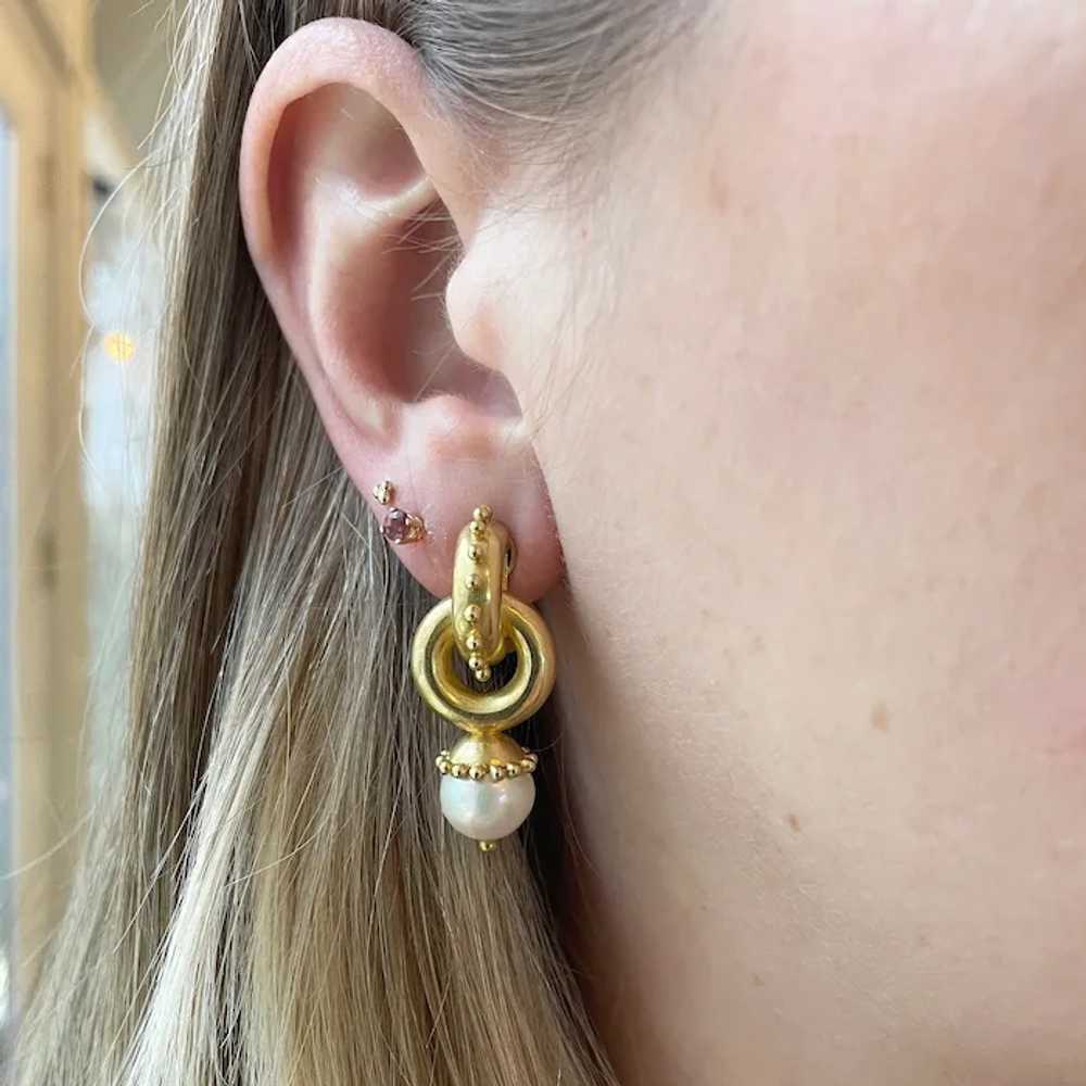 Elizabeth Locke 18K Yellow Gold Pearl Drop Earring - image 5