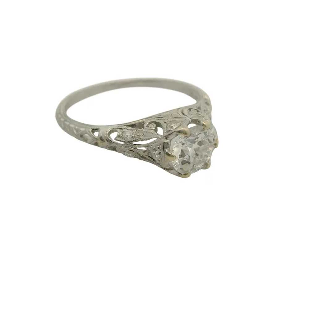 Art Deco Platinum Diamond Engagement Ring - image 2