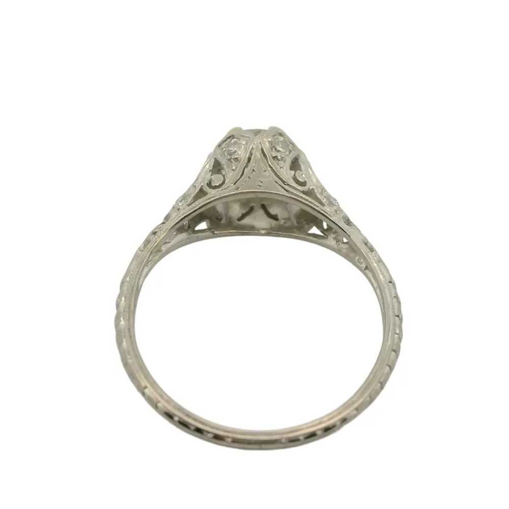 Art Deco Platinum Diamond Engagement Ring - image 3