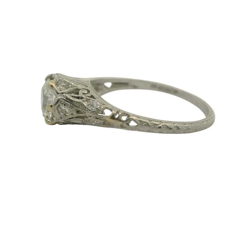 Art Deco Platinum Diamond Engagement Ring - image 4