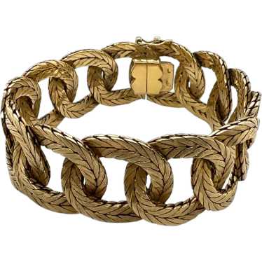 18k Yellow Gold Mesh Bracelet - image 1