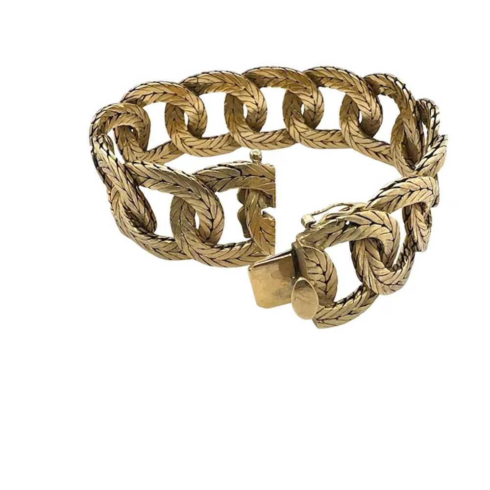 18k Yellow Gold Mesh Bracelet - image 2